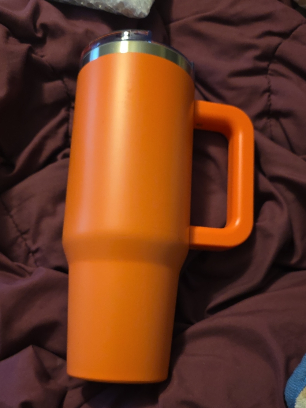 Large Orange Travel Mug with Handle